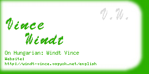 vince windt business card